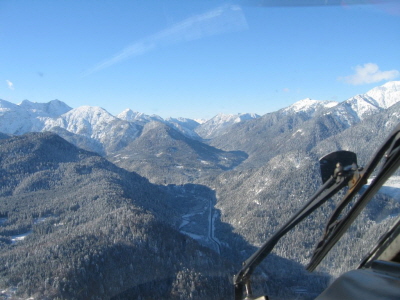 Blick aus dem Hubschrauber